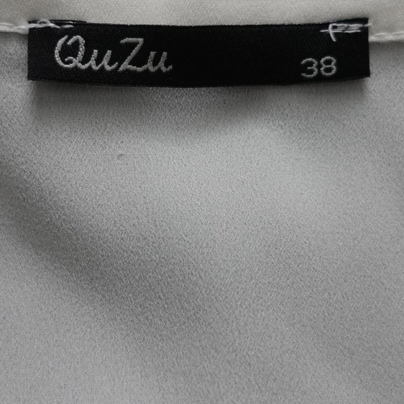 Quzu Collar Button Down White Sleeveless Button Down Shirt Size 6 / 38 / M - Picture 8 of 8